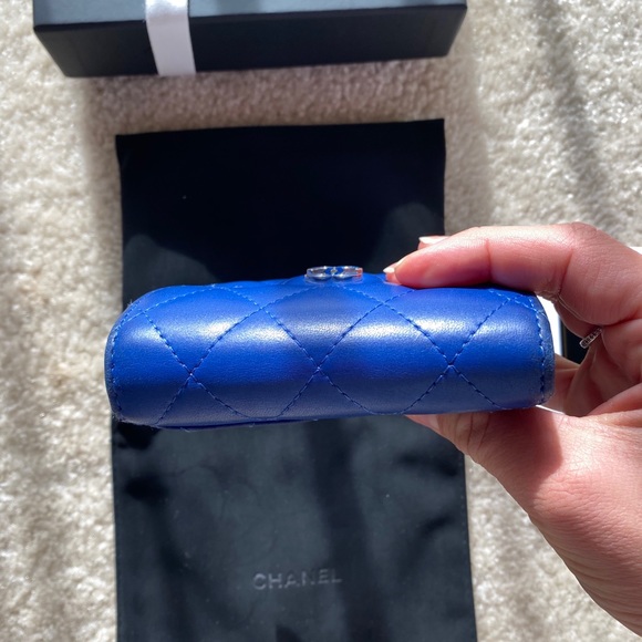 ❌SOLD CHANEL Blue Lambskin Flap Wallet - Picture 7 of 10